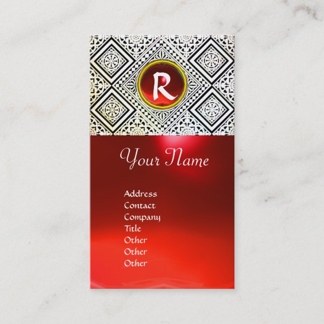 EAGLE ,  MONOGRAM ,Red ruby Business Card (Front)