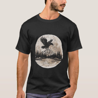 Eagle Moon Forest Mountain Nature Lover Outdoor Hi T-Shirt
