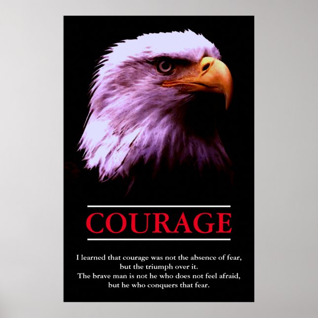 Eagle Motivational Courage Pop Art Inspirational Poster (Front)