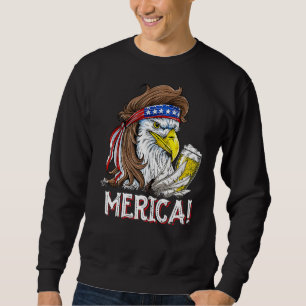 Eagle Mullet 4th Of July Beer Usa American Flag Me Sweatshirt