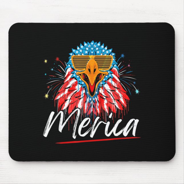 Eagle Mullet 4th Of July Flag Merica-Independence Mouse Mat (Front)