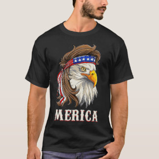 Eagle Mullet 4th of July Merica American Flag USA T-Shirt