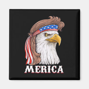 Eagle Mullet 4th Of July USA American Flag Merica Magnet