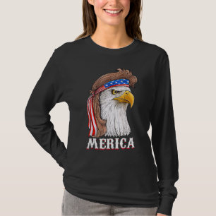 Eagle Mullet 4th Of July Usa American Flag Merica T-Shirt