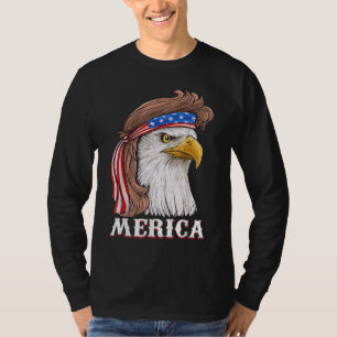 Eagle Mullet 4th Of July USA American Flag Merica T-Shirt