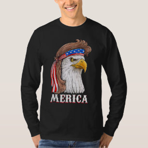 Eagle Mullet 4th Of July Usa American Flag Merica T-Shirt