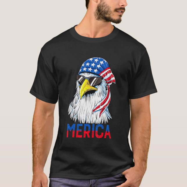 Eagle Mullet Merica Shirt Men 4th Of July American (Front)