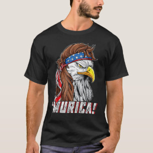 Eagle Mullet Murica American Us Flag 4th Of July M T-Shirt
