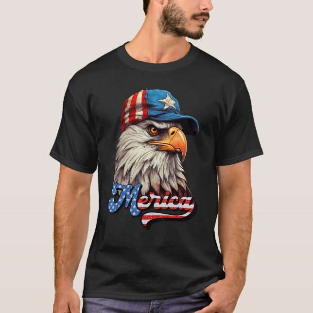 Eagle Mullet Sunglasses Merica 4th Of July USA Ame T-Shirt (Front)