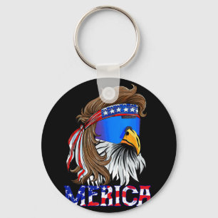 Eagle Mullet Sungles Merica 4th Of July Usa Americ Key Ring
