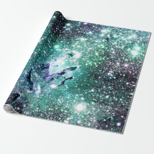 Eagle Nebula Mint Blue Periwinkle Wrapping Paper