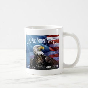 eagle on a flag coffee mug