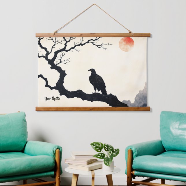Eagle on Bare Tree Hanging Tapestry (Living Room)