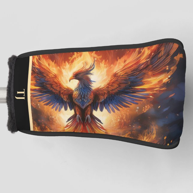 Eagle on Fire Putter Golf Head Cover (Front)