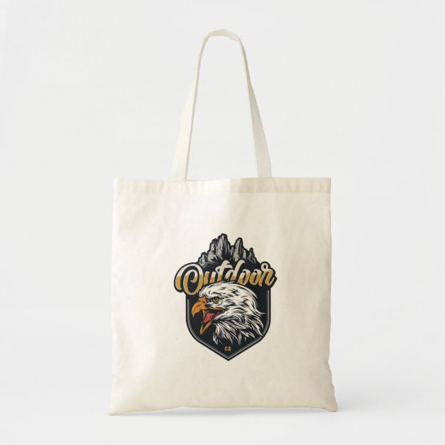 eagle out door mountains  tote bag (Front)