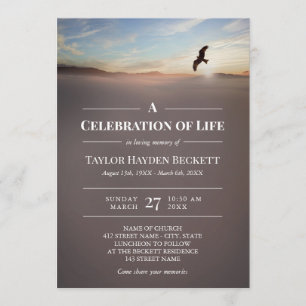 Eagle Over Mountains Celebration of Life Invitation
