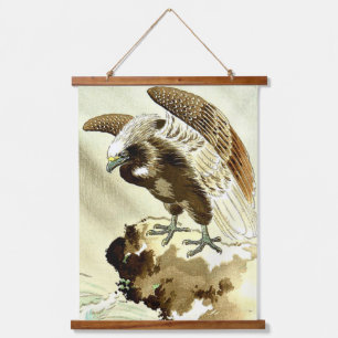 Eagle over Waves Tsuchiya Koitsu 1930s Hanging Tapestry