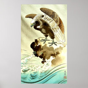 Eagle over Waves Tsuchiya Koitsu 1930s Poster