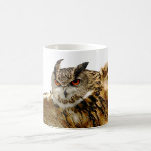Eagle owl in flight mug