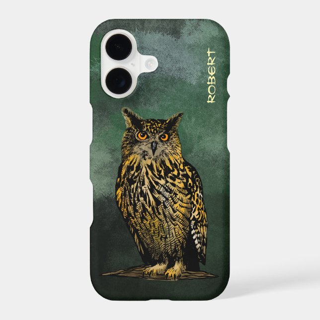 Eagle owl in the twilight forest (Back)