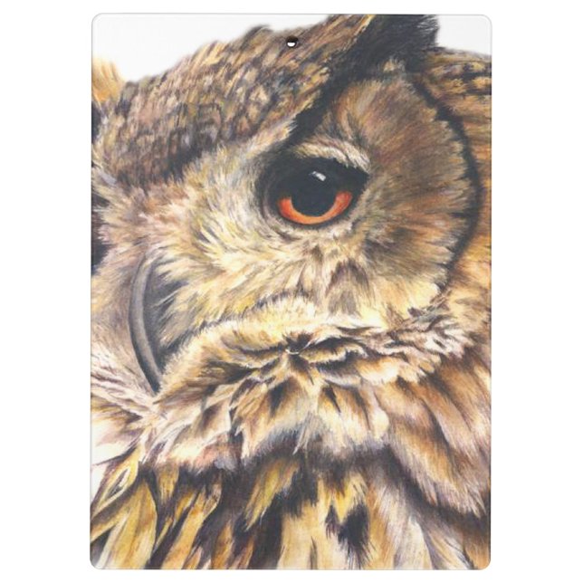Eagle owl painting clipboard (Back)