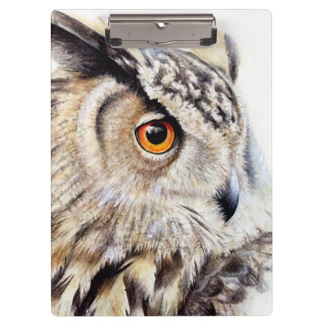 Eagle owl painting clipboard (Front)
