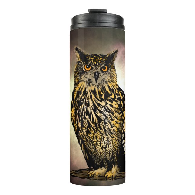 Eagle owl  thermal tumbler (Front)