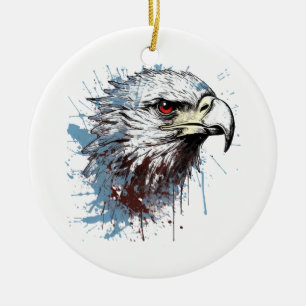 Eagle painting ceramic tree decoration