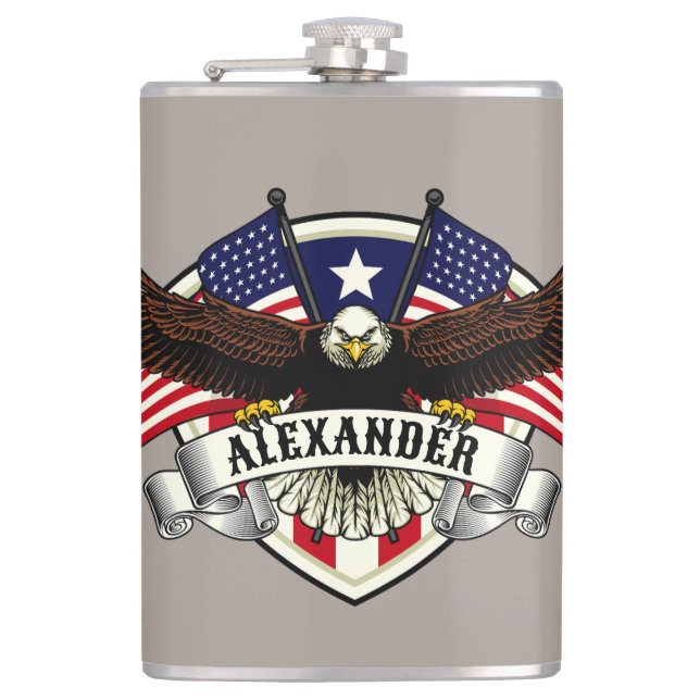 Eagle Patriotic  Hip Flask (Front)