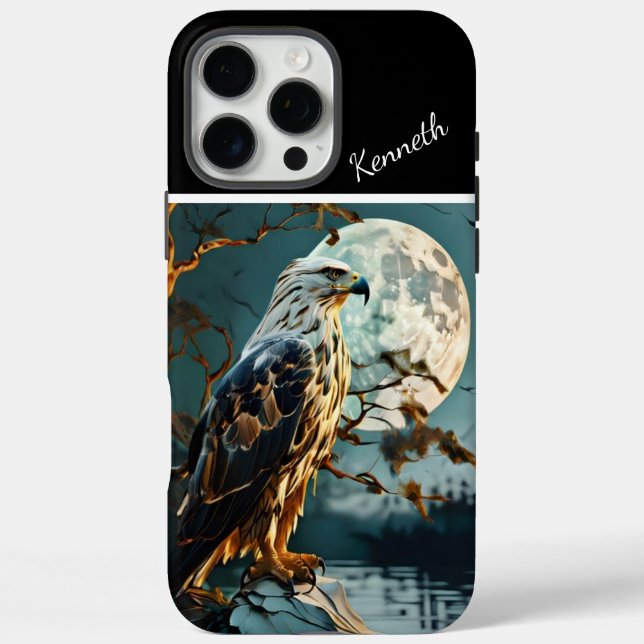 Eagle Perched on Branch Under Moonlight Case-Mate iPhone Case (Back)