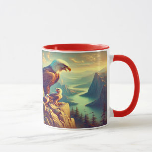 Eagle Perched on Rock With It's Babies Mug
