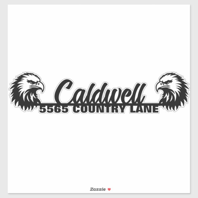 Eagle Personalised Mailbox Address Sticker (Sheet)