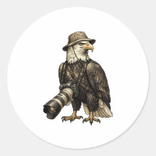 Eagle Photographer Adventure Classic Round Sticker