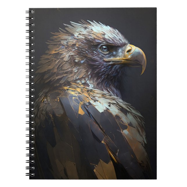 Eagle Portrait Animal Nature Wildlife Painting Art Notebook (Front)