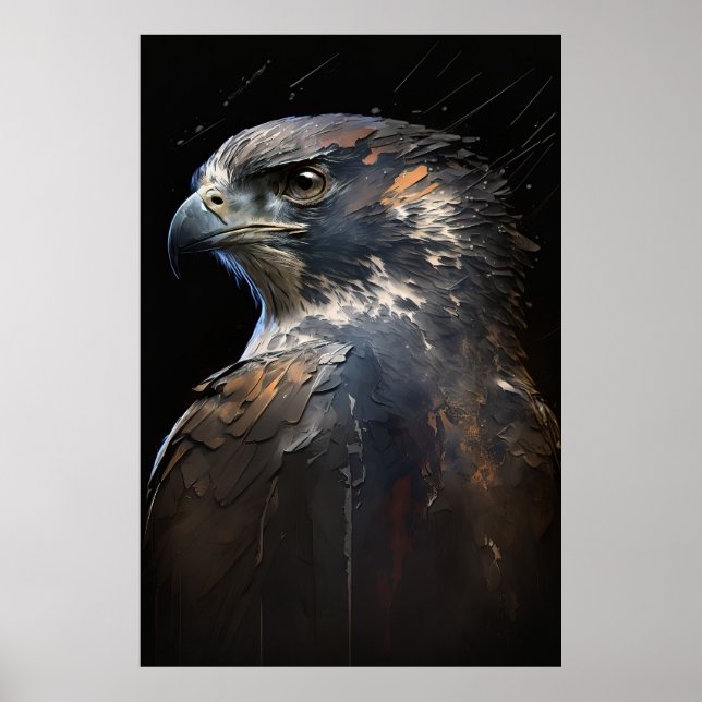 Eagle Portrait Animal Nature Wildlife Painting Art Poster (Front)