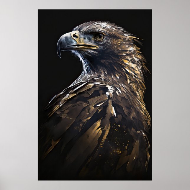 Eagle Portrait Animal Nature Wildlife Painting Art Poster (Front)
