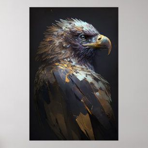 Eagle Portrait Animal Nature Wildlife Painting Art Poster