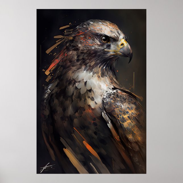 Eagle Portrait Animal Nature Wildlife Painting Art Poster (Front)