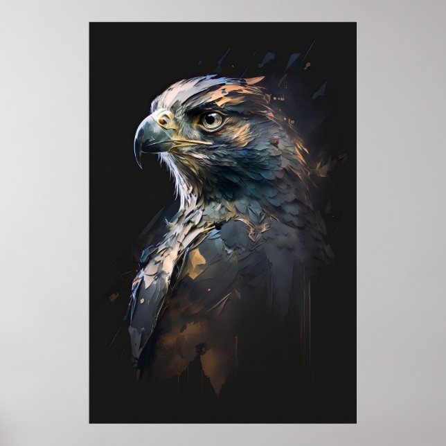 Eagle Portrait Animal Nature Wildlife Painting Art Poster (Front)