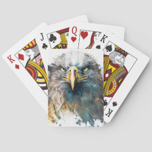 Eagle Portrait Animal Painting Wildlife Outdoors  Playing Cards