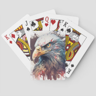 Eagle Portrait Animal Painting Wildlife Outdoors  Playing Cards