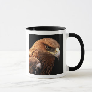 Eagle portrait isolated on black mug
