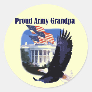 Eagle Proud Army Grandpa Tshirts and Gifts Classic Round Sticker