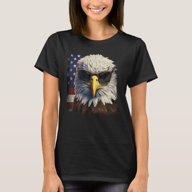 Eagle Proud Patriotic American US Flag 4th Of July T-Shirt (Front)