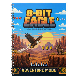 Eagle, Retro 8-Bit Pixel Art Notebook