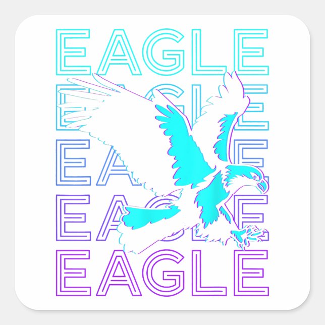 Eagle Retro  Square Sticker (Front)