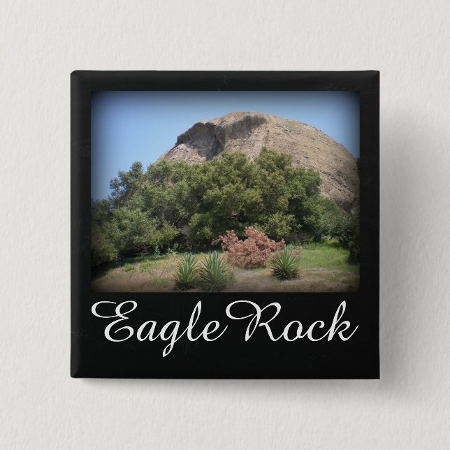 Eagle Rock Monument in Los Angeles, California 15 Cm Square Badge (Front)