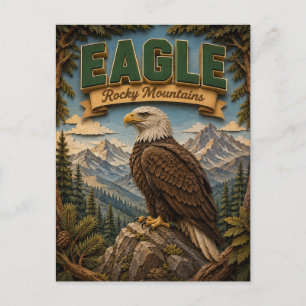 Eagle Rocky Mountains POPCUT Postcard