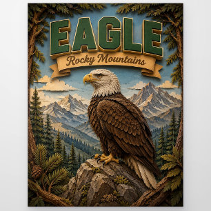 Eagle Rocky Mountains POPCUT Postcard