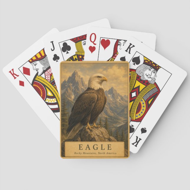 Eagle Rocky Mountains VINTAGE Playing Cards (Back)